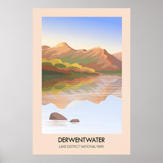 Derwentwater Lake District Reisposter Poster (Voorkant)