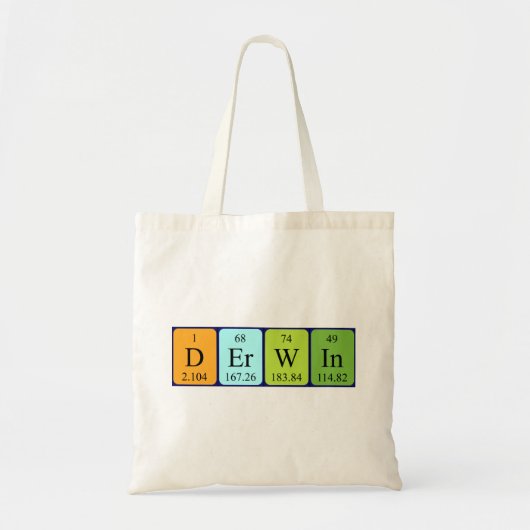 Derwin periodieke lijstnaam canvas tas (Voorkant)