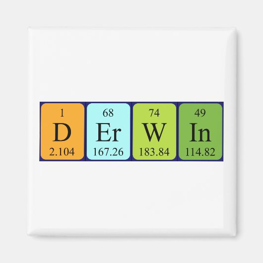 Derwin periodieke table name magnet (Voorkant)