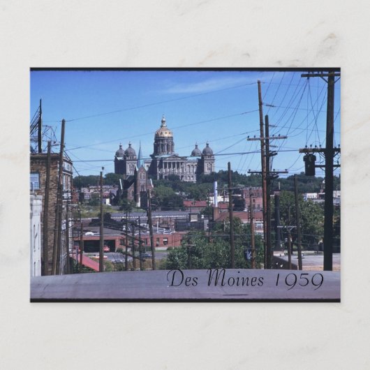 Des Moines 1959 Briefkaart (Voorkant)