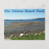 Des Moines Beach Park (tide out) Briefkaart (Voorkant)