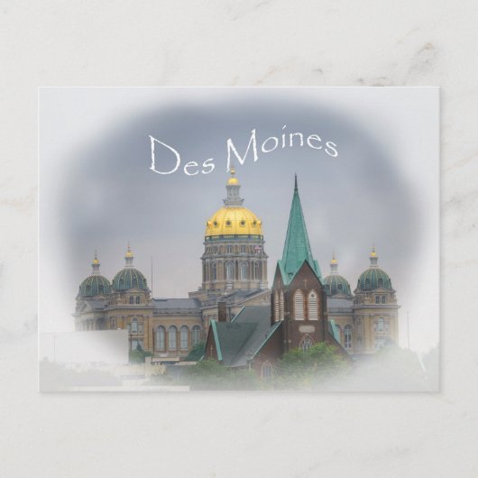 Des Moines Capitol Briefkaart (Voorkant)