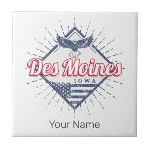 Des Moines City Iowa Verenigde Staten Vintage Vere Tegeltje