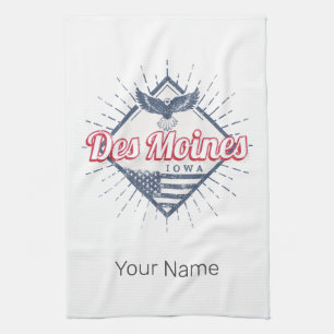 Des Moines City Iowa Verenigde Staten Vintage Vere Theedoek