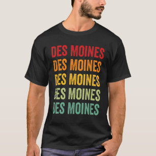 Des Moines County Iowa Regenboog Tekst Ontwerp T-shirt
