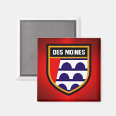 Des Moines Flag Magneet (Voorkant / Achterkant)