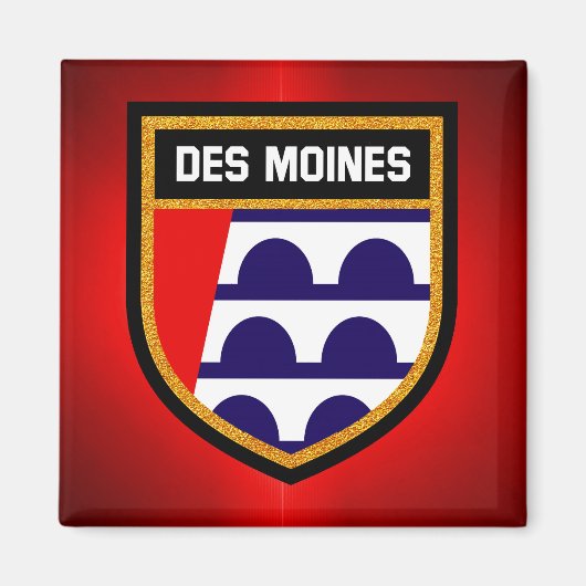 Des Moines Flag Magneet (Voorkant)