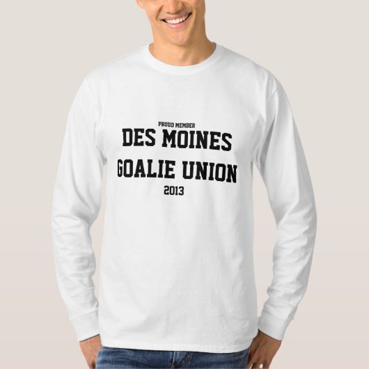 DES MOINES GOALIE UNION LIDMAATSCHAP T-SHIRT (Voorkant)