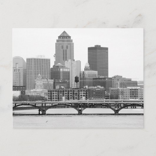 Des Moines in B&W Briefkaart (Voorkant)