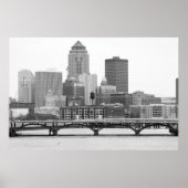 Des Moines in B&W Poster (Voorkant)