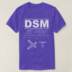 Des Moines International Airport DSM T-shirt
