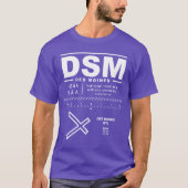 Des Moines International Airport DSM T-shirt (Voorkant)
