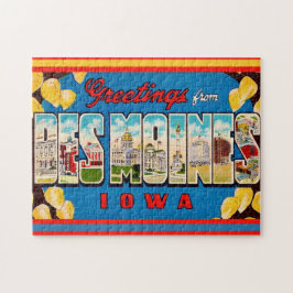 Des Moines Iowa 11x14 ansichtkaart Legpuzzel