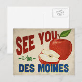Des Moines Iowa Apple - Vintage Travel Briefkaart (Voorkant / Achterkant)