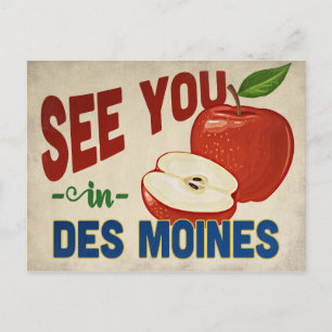 Des Moines Iowa Apple - Vintage Travel Briefkaart