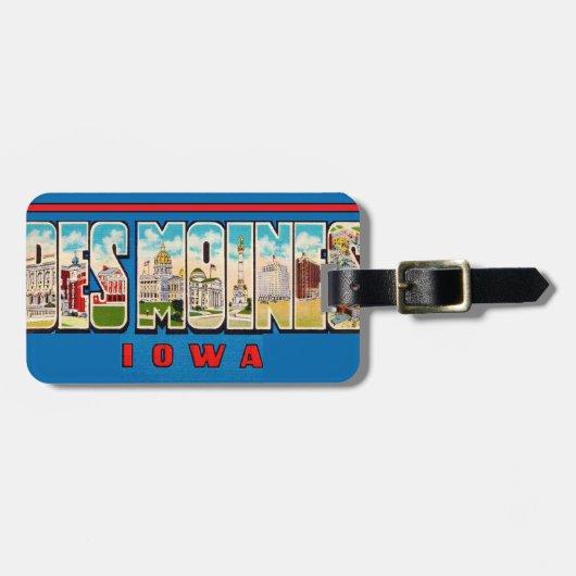Des Moines Iowa Bagagelabel (Voorkant horizontaal)