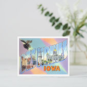 Des Moines, Iowa Big Letters Briefkaart (Staand voorkant)