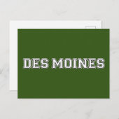 Des Moines Iowa Briefkaart (Voorkant / Achterkant)