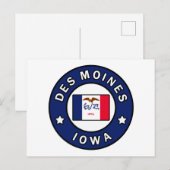 Des Moines Iowa Briefkaart (Voorkant / Achterkant)