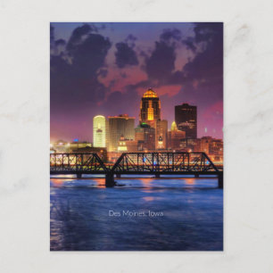 Des Moines, Iowa cityscape Briefkaart