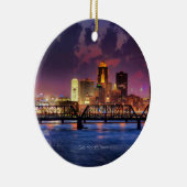 Des Moines, Iowa cityscape Keramisch Ornament (Rechts)