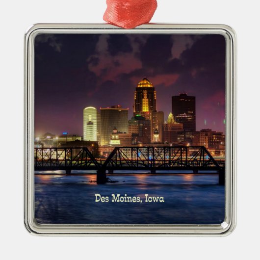 Des Moines, Iowa cityscape Metalen Ornament (Voorkant)