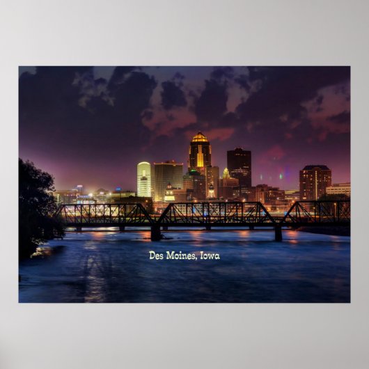 Des Moines, Iowa cityscape Poster (Voorkant)