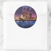 Des Moines, Iowa cityscape Ronde Sticker (Tas)