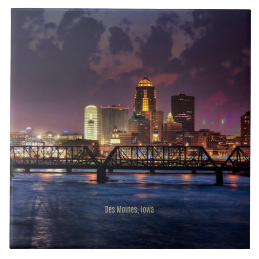 Des Moines, Iowa cityscape Tegeltje (Voorkant)