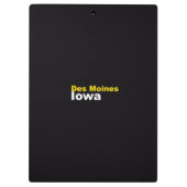 Des Moines, Iowa Clipboard Klembord (Achterkant)