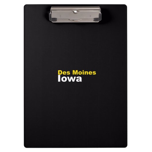 Des Moines, Iowa Clipboard Klembord (Voorkant)