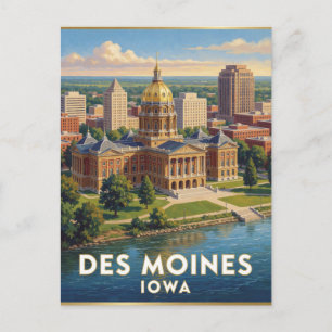 Des Moines Iowa Gouden Koepel Reizen 🌾 Briefkaart