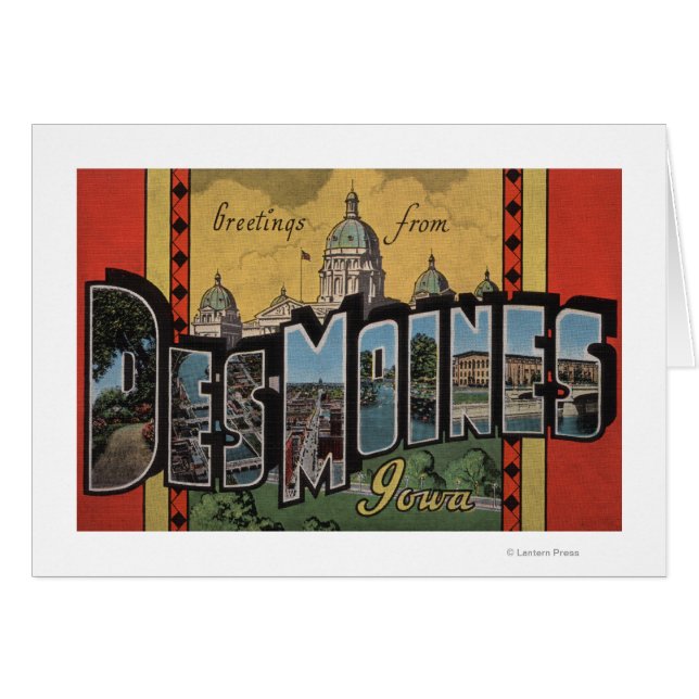 Des Moines, Iowa - Grote letterscènes (Voorkant Horizontaal)
