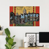 Des Moines, Iowa - Grote letterscènes Poster (Thuiskantoor)