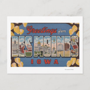 Des Moines, Iowa - Grote Scènes 2 van de Brief Briefkaart