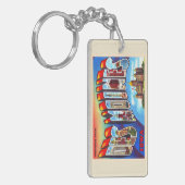 Des Moines Iowa IA groot Briefkaart Sleutelhanger (Voorkant Links)