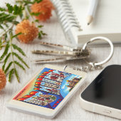 Des Moines Iowa IA groot Briefkaart Sleutelhanger (Voorkant Rechts)