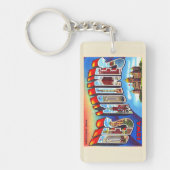 Des Moines Iowa IA groot Briefkaart Sleutelhanger (Voorkant)