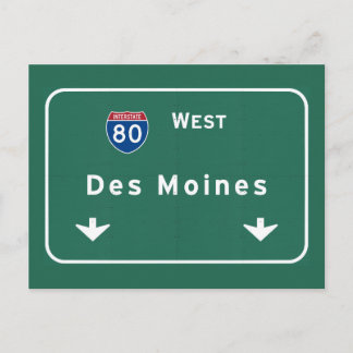 Des Moines Iowa ia Interstate Highway Freeway : Briefkaart