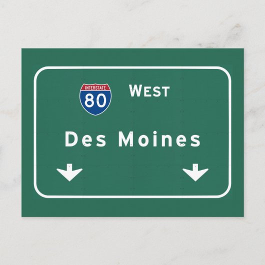 Des Moines Iowa ia Interstate Highway Freeway : Briefkaart (Voorkant)