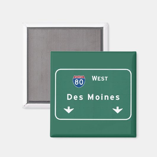 Des Moines Iowa ia Interstate Highway Freeway : Magneet (Voorkant / Achterkant)