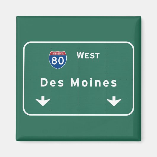 Des Moines Iowa ia Interstate Highway Freeway : Magneet (Voorkant)