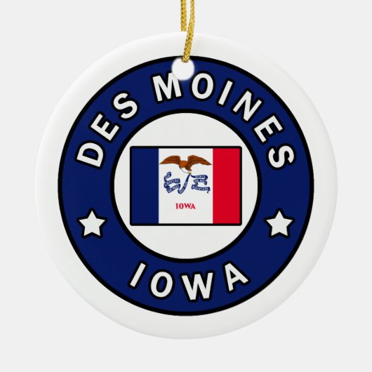 Des Moines Iowa Keramisch Ornament (Voorkant)