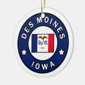 Des Moines Iowa Keramisch Ornament (Links)