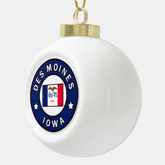 Des Moines Iowa Keramische Bal Ornament (Rechts)