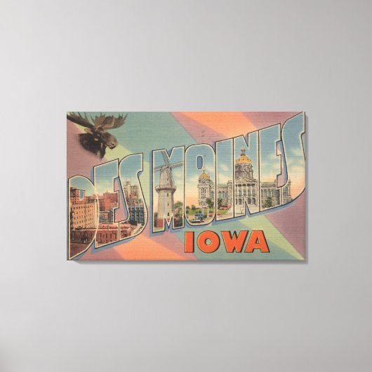 Des Moines, Iowa (Moose Head) Canvas Afdruk (Voorkant)