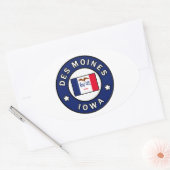 Des Moines Iowa Ovale Sticker (Envelop)