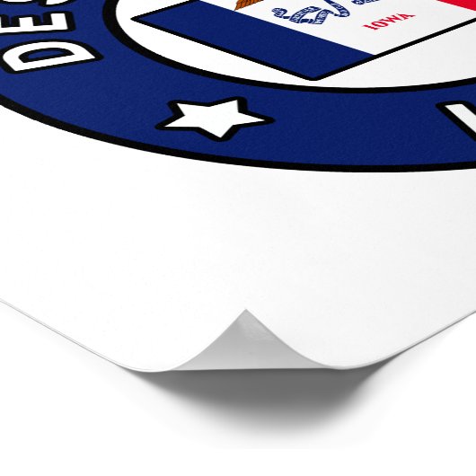 Des Moines Iowa Poster (Hoek)