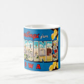 Des Moines Iowa Retro Postkaart Mok (Voorkant rechts)