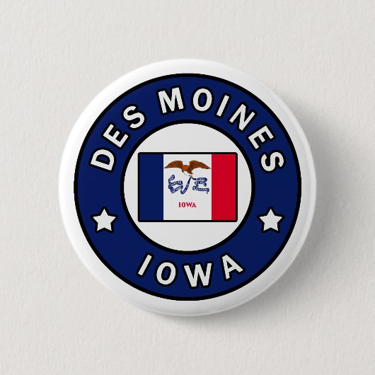 Des Moines Iowa Ronde Button 5,7 Cm (Voorkant)